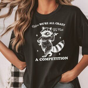 Trendy Vintage Funny Raccoon Design T-shirt
